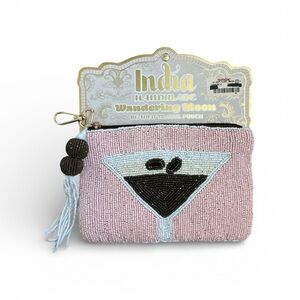 Pink Beaded Pouch by India - Espresso Martini